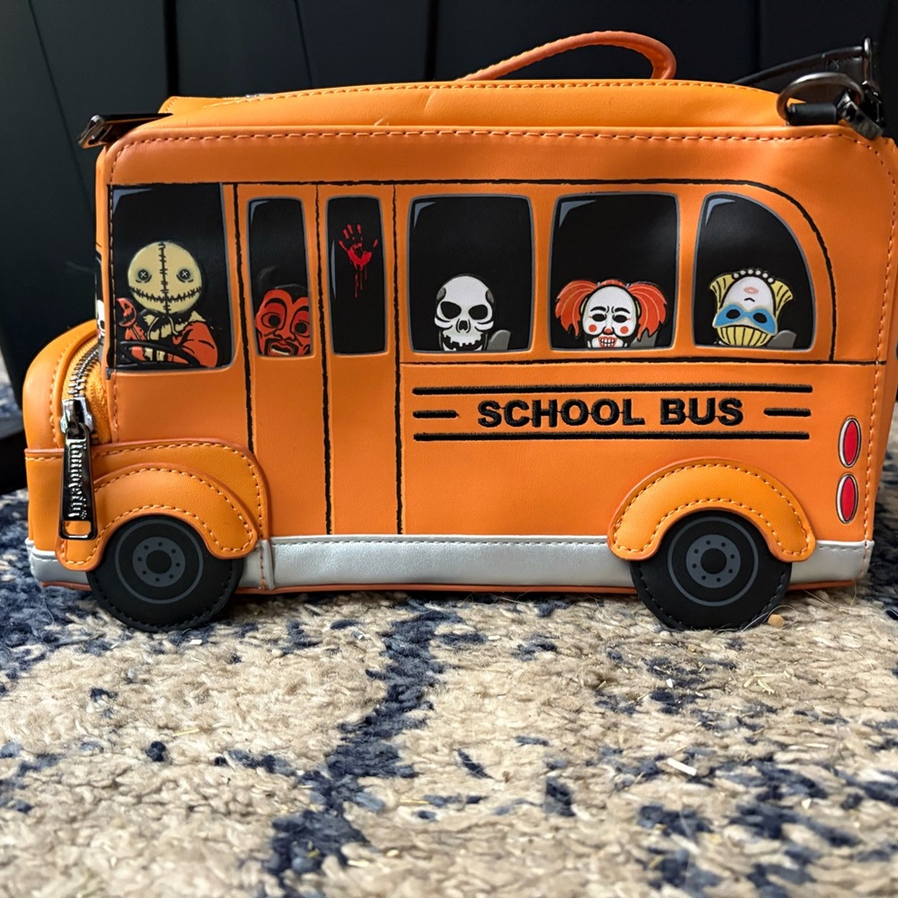 Loungefly Orange School Bus Kids Bag - Picture 2 of 2